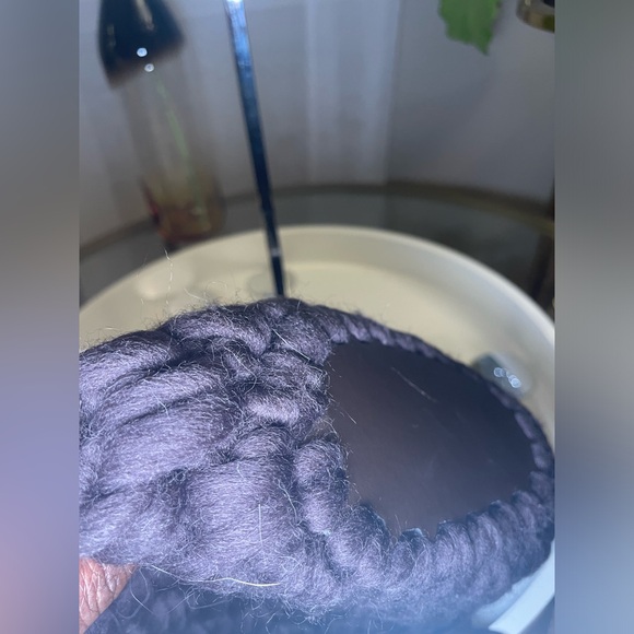 FURLA WOVEN WOOL HANDBAG & Half Moon Black Leather Clutch - Picture 5 of 13